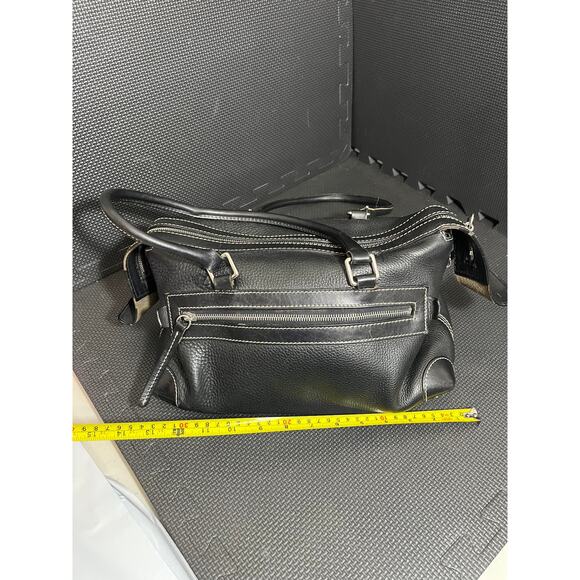 Dooney & Bourke Leather Satchel Double Handle 2 Front Pocket Black Purse Black - Picture 12 of 14